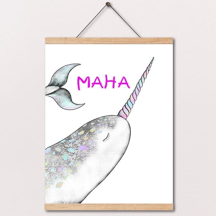 Personalized Unicorn Leather wall picture